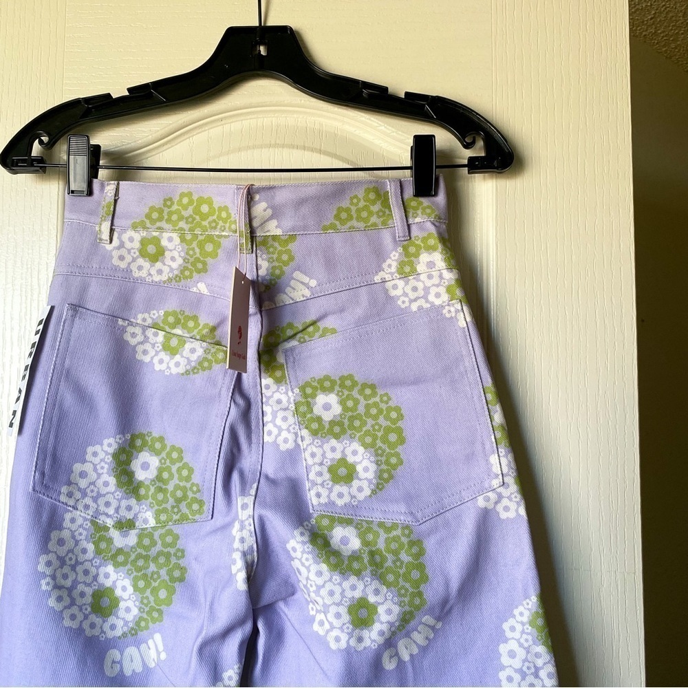 LSG Jean UO Exclusive Printed Robyn Yin Yang Floral Peace Lavender Retro 25 NWT - Picture 4 of 7